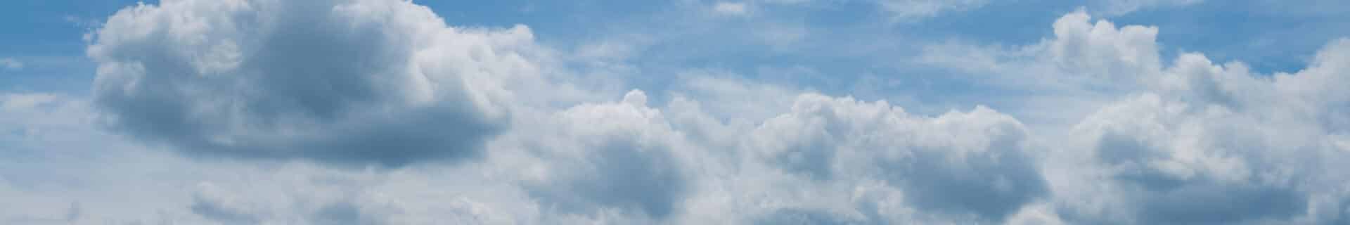 Cumulus clouds with the blue sky on a sunny day of summer.